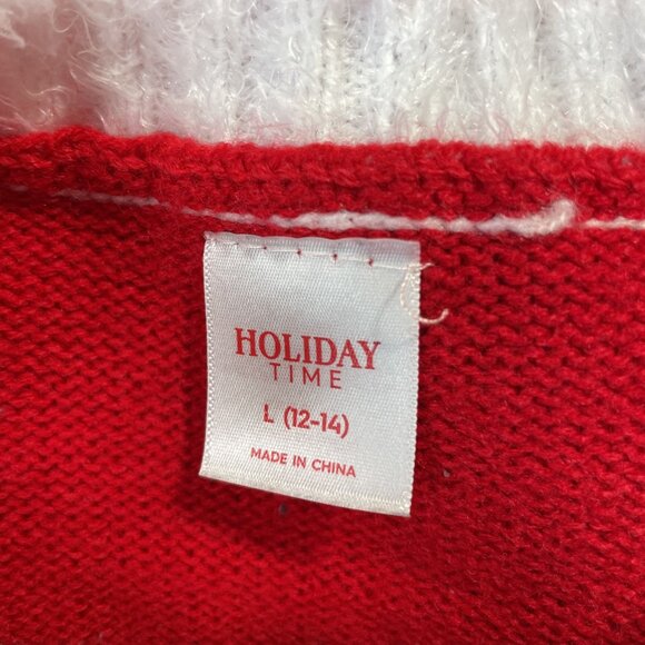 Holiday Time Festive Ugly Christmas Sweater Crew Neck Long Sleeves Size L - Picture 13 of 15